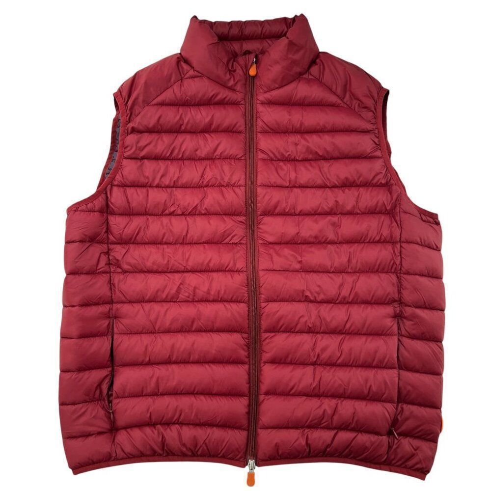 Save The Duck Men's Adam Plumtech Synthetic Down Puffer Vest Red Size Large